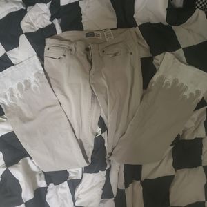 y2k hand painted low rise bootcut jeans